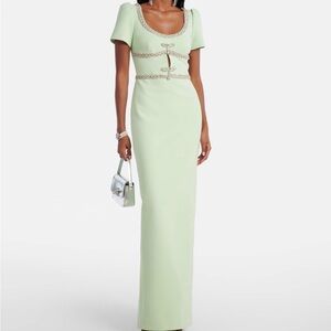 Self-Portrait Mint Green Maxi Dress size uk10/us6